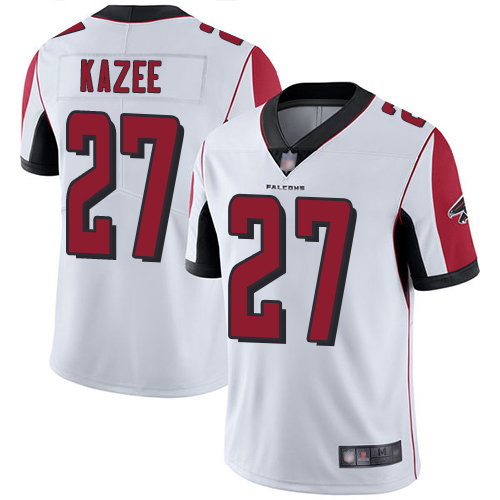 Atlanta Falcons Limited White Men Damontae Kazee Road Jersey NFL Football #27 Vapor Untouchable